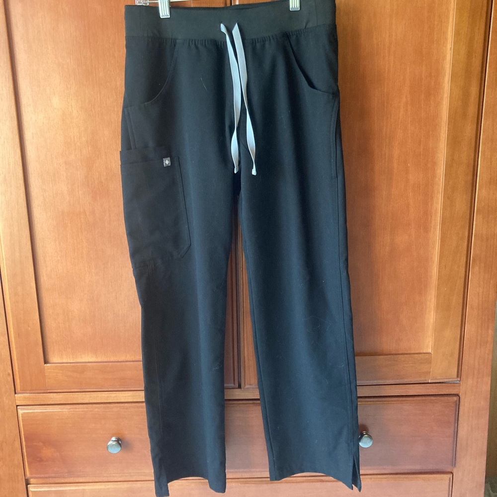 Figs Livingston Basic Black Technical Collection Scrub Pants Nurse Uniform XSP